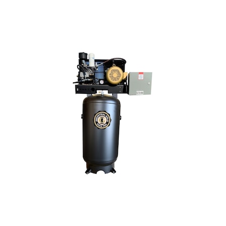 Industrial Gold 10hp, 3 phase, 208-230V, Open Frame, 80 Gallon Vertical Tank 200PSI R103V83